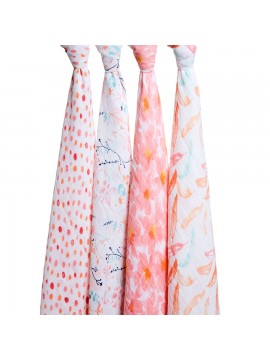 Aden+Anais 4er Classic Swaddles Pucktücher, petal blooms
