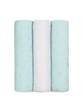 Aden+Anais 3er Classic Swaddles Pucktücher, metallic skylight