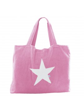 Beach Bag - rose mit Stern weiß