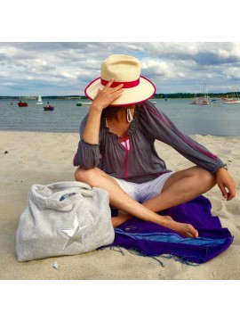 Beach Bag - Silber mit Stern silber