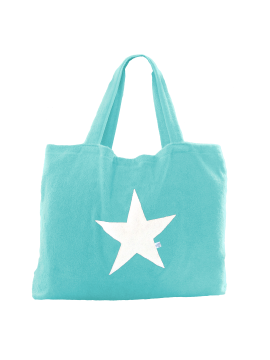 Beach Bag - azzur mit Stern weiß