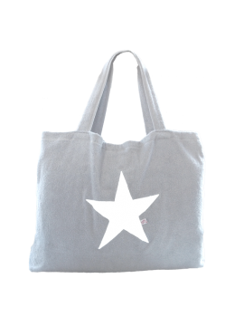 Beach Bag - Silber mit Stern weiß