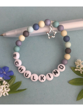 Armband SCHULKIND  - Buben mit blau und türkis