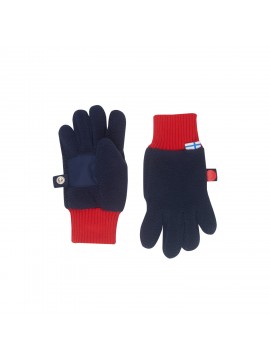 Finkid Sormikas -  Fleece Fingerhandschuhe navy/red